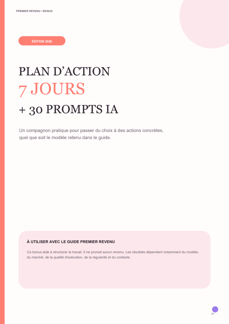 Bonus Plan d’action 7 jours